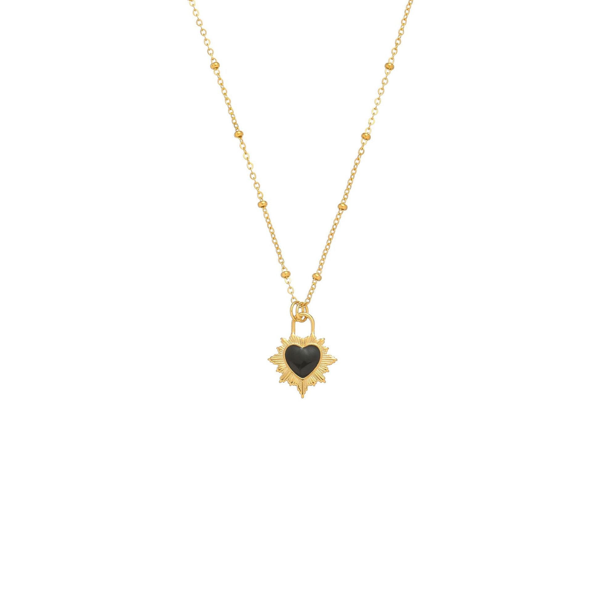 Wholesale Titanium steel gold peach heart non-fading temperament wear cold style neutral necklace